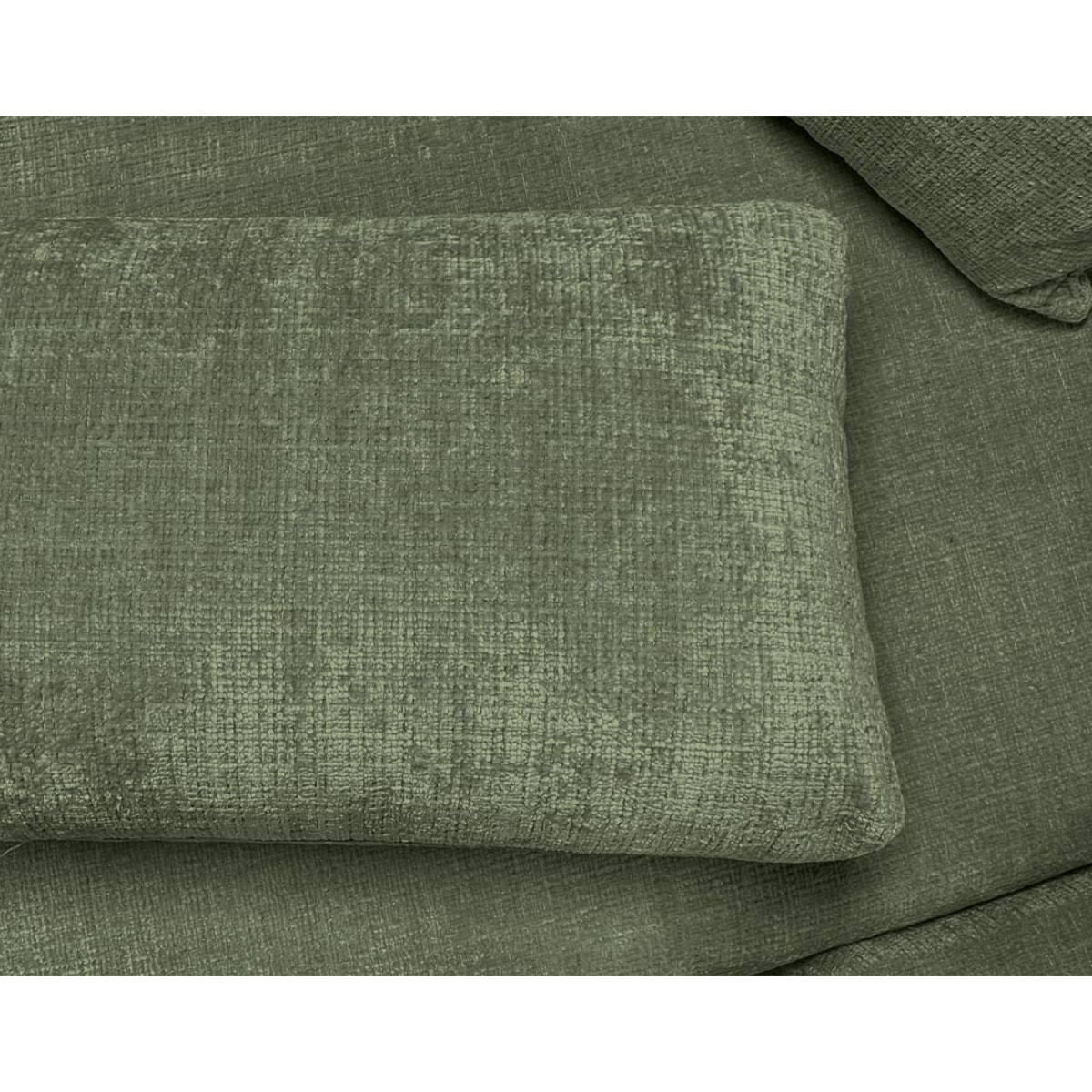 Miro - Canapé d'angle gauche 4 places convertible avec coffre en velours texturé - Vert sauge