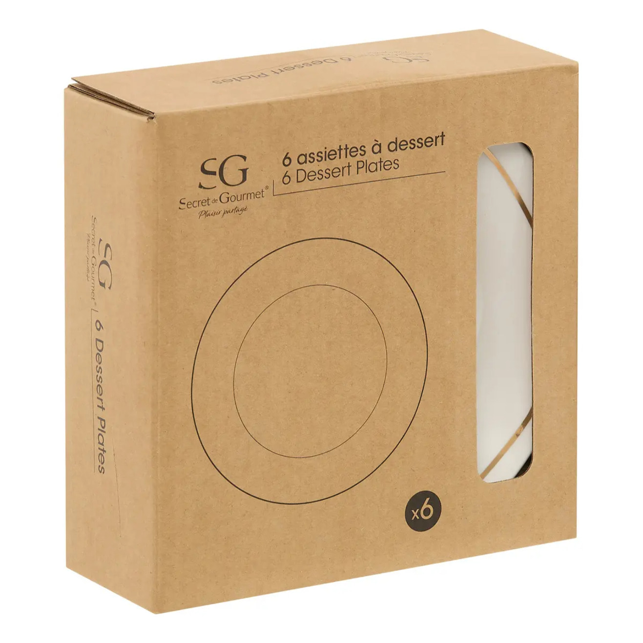 Lot de 6 Assiette à dessert Selena D.18cm