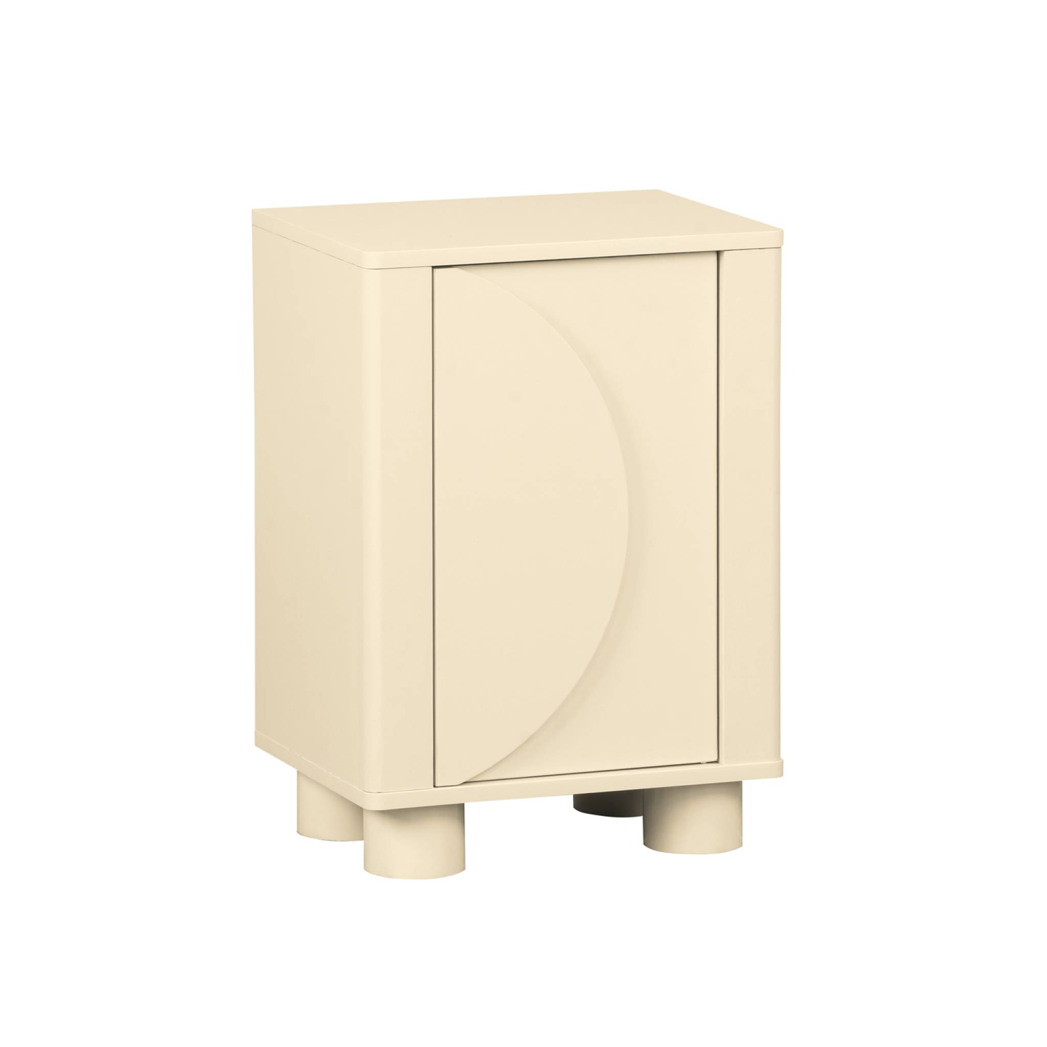 Table de chevet décor bois 1 porte réversible (lot de 2) PONDI