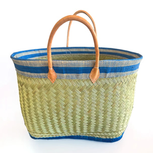 Panier artisanal de Madagascar - Sava GM Turquoise