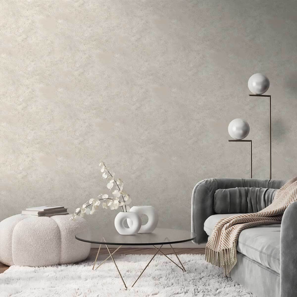 Papier peint effet pierre naturelle beige rosé