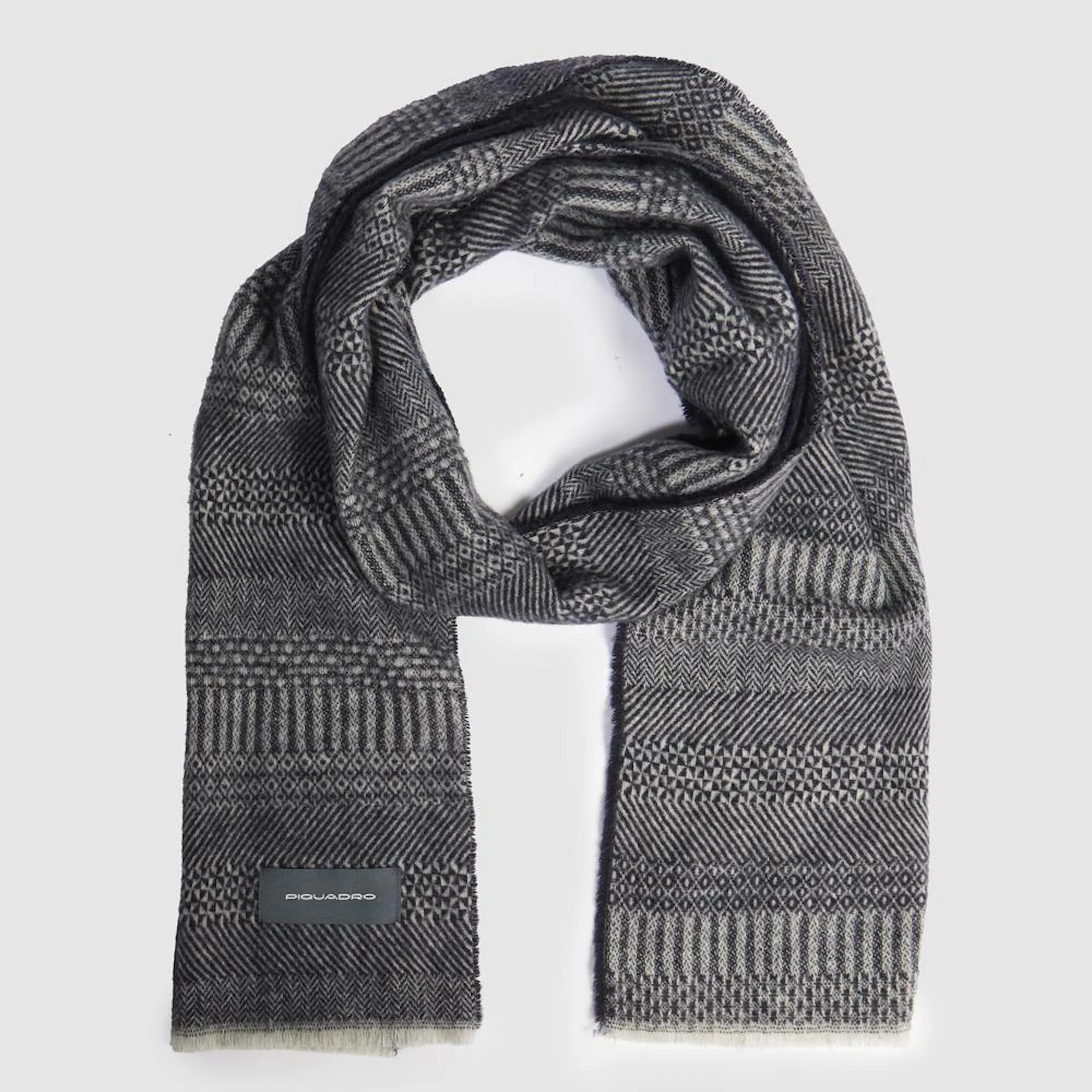 Piquadro Sciarpa in pura lana 100% con motivo district check