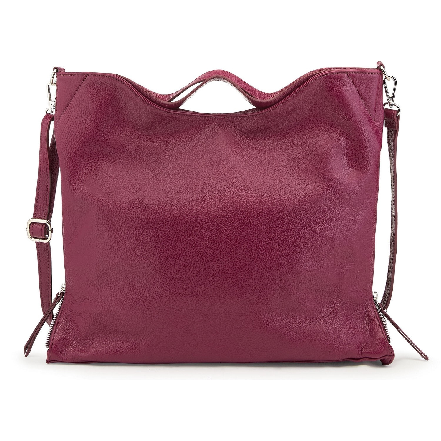 Borse Donna colore Bordeaux-in pelle Made in Italy 39x33x13cm