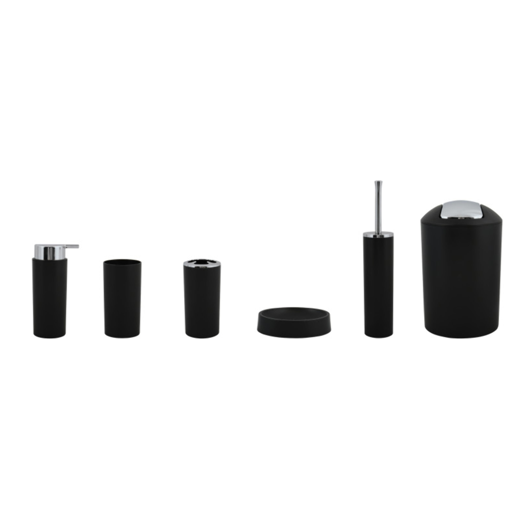 Ensemble 6 accessoires PP HANNAH 6 pièces Noir mat MSV