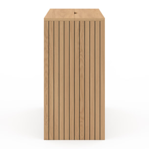 Table d'appoint mini bar Faustine bois et lattes