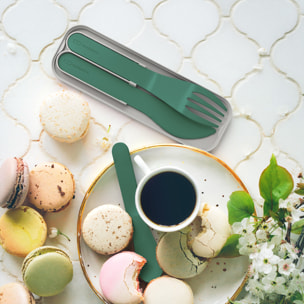Set de 3 couverts Pocket Color Vert Forest