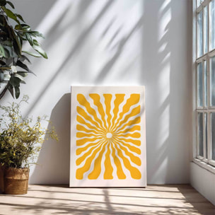 Tableau soleil rayons ondulés Toile imprimée