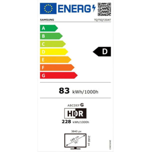 TV QLED SAMSUNG TQ75Q72D 4K UHD AI Smart TV 2024