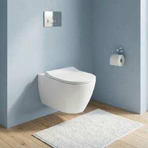 Bello Cuvette suspendue sans bride + Abattant frein de chute, Blanc (BelloRimless)
