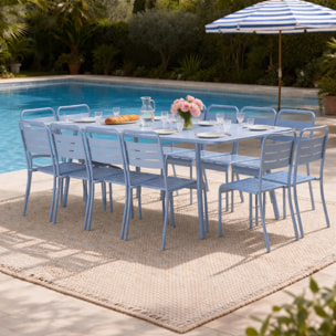 Table de jardin 10-12 places 234cm bleue EVORA