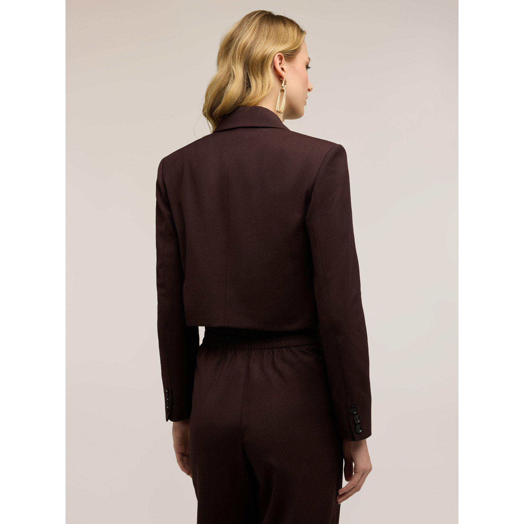 Motivi - Giacca spencer doppiopetto - Marrone