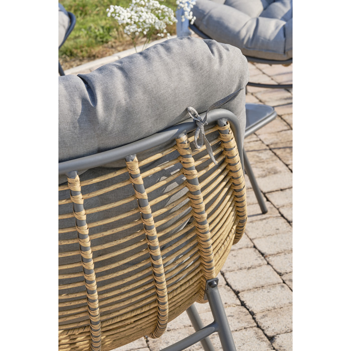 TULUM - Salon de jardin 4 places en résine tressée