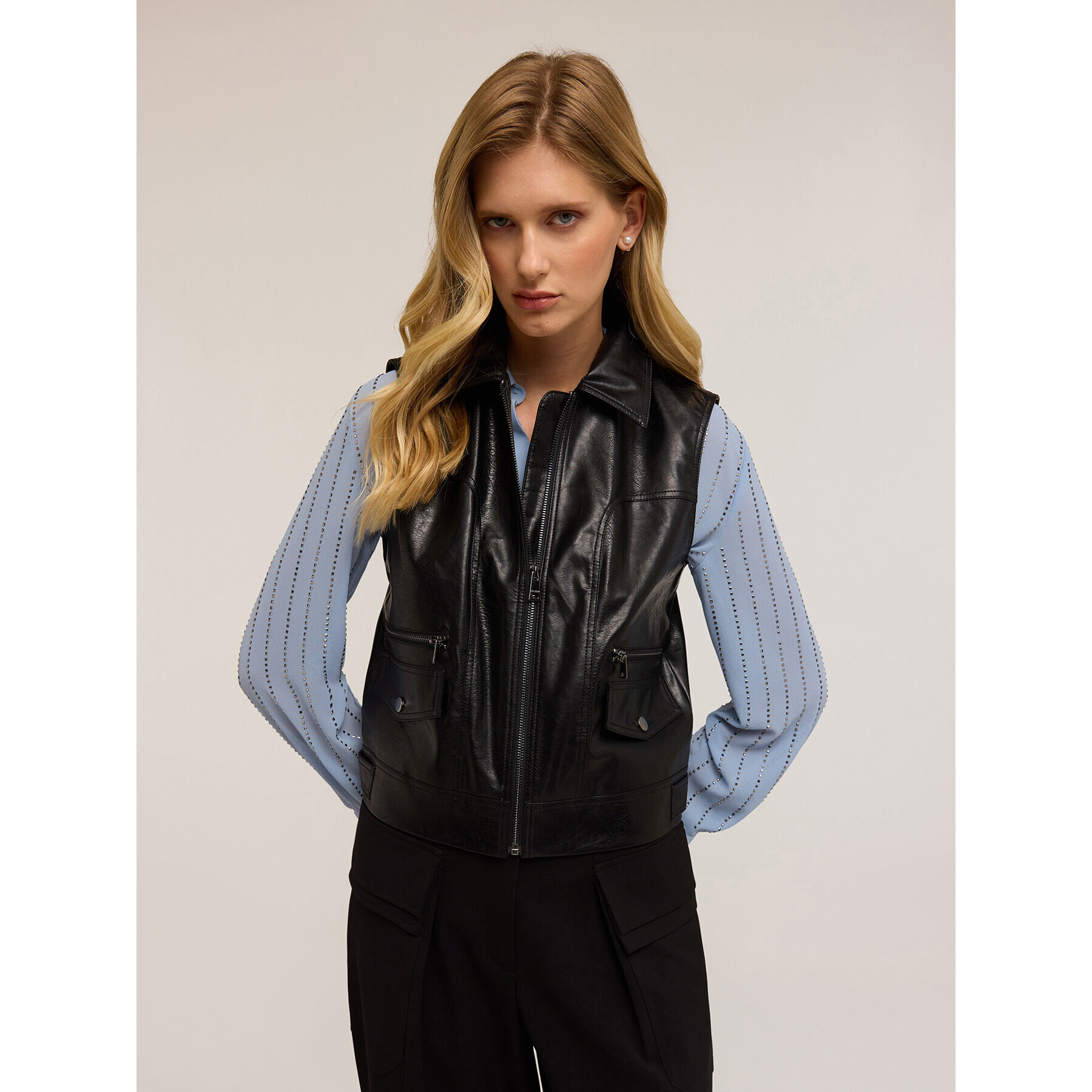 Motivi - Chaleco de tela revestida - Negro