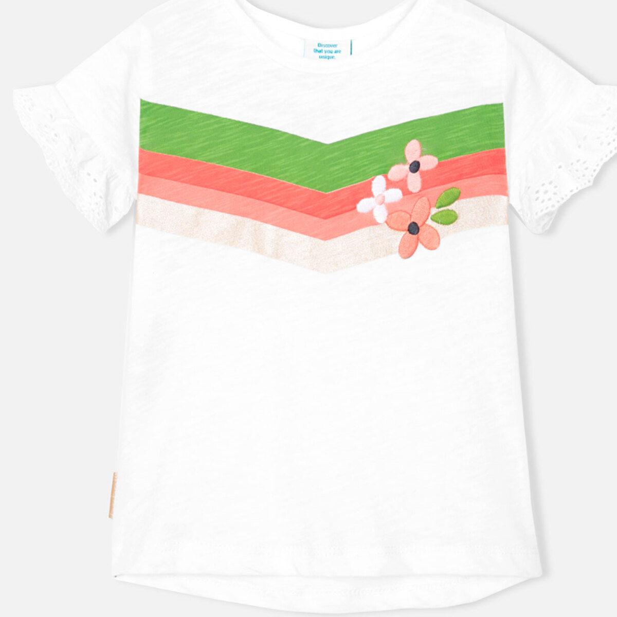 Camiseta niÃ±a, algodÃ³n flamÃ© estampada, manga corta