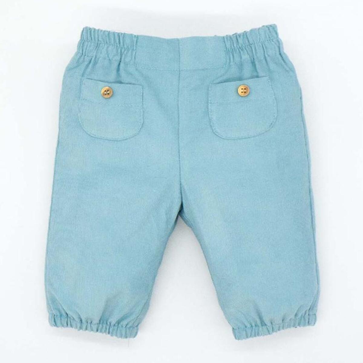 Pantalón con gomitas pana azul