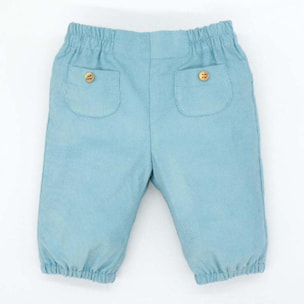 Pantalón con gomitas pana azul