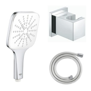 GROHE Douchette 3 jets Vitalio Smartactive chrome carré avec flexible 150 et support carré