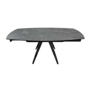 Table en céramique rallonges rotatives 120/180 cm - gris clair - BRERA