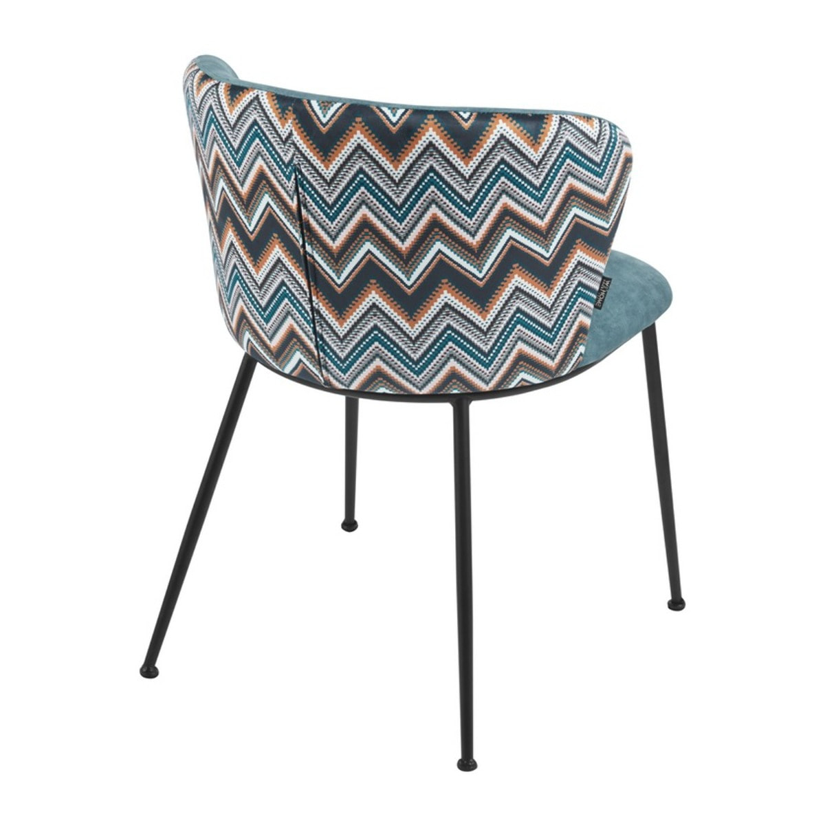 Set da 2 sedie eleganti in tessuto petrolio con gambe nere - Charles