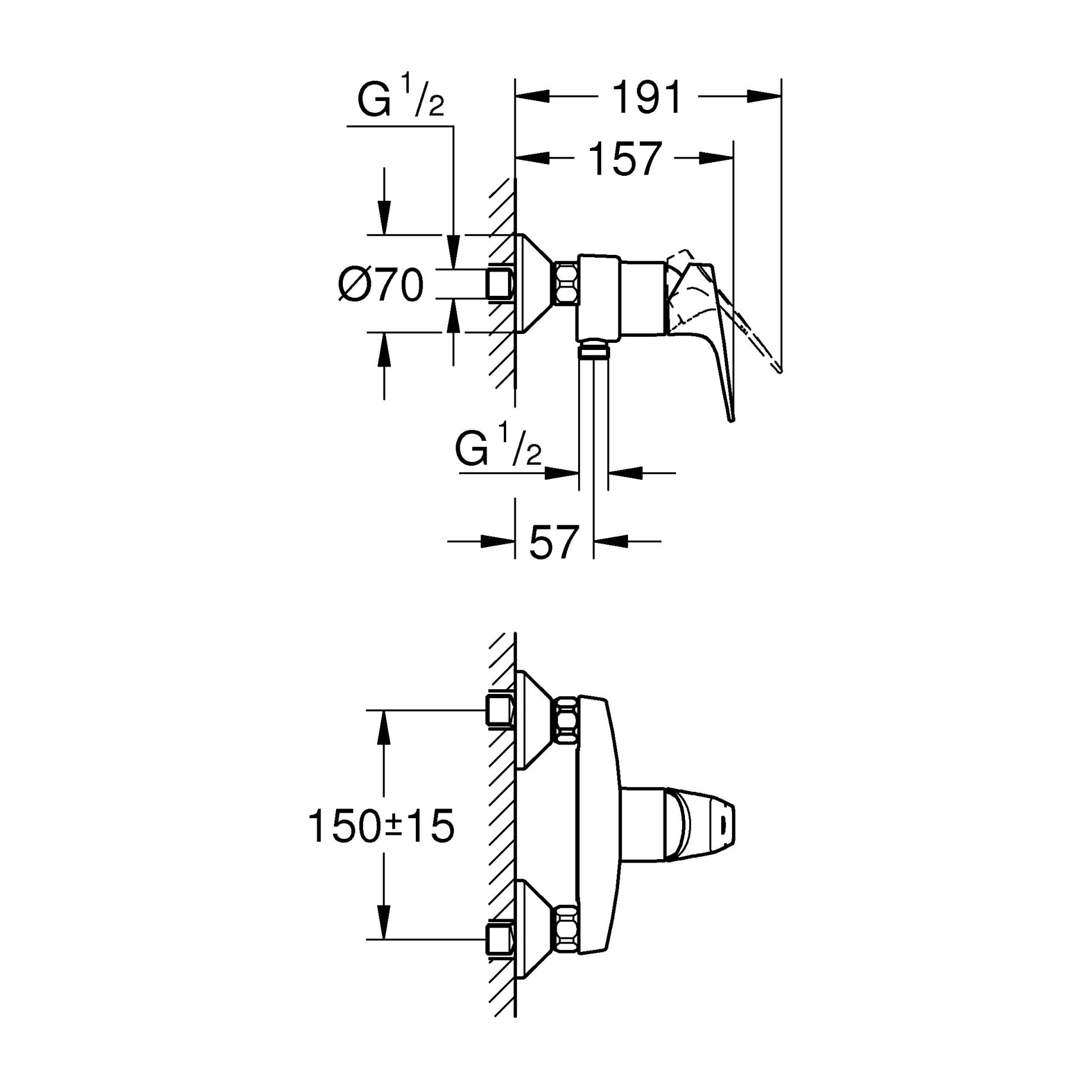 GROHE Start Flow Mitigeur monocommande Douche Chromé 23771000