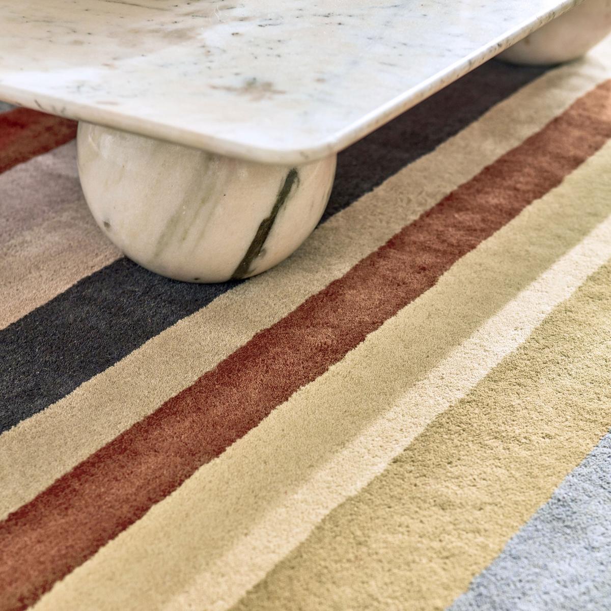 Tapis salon et chambre fait à la main en laine motif géométrique