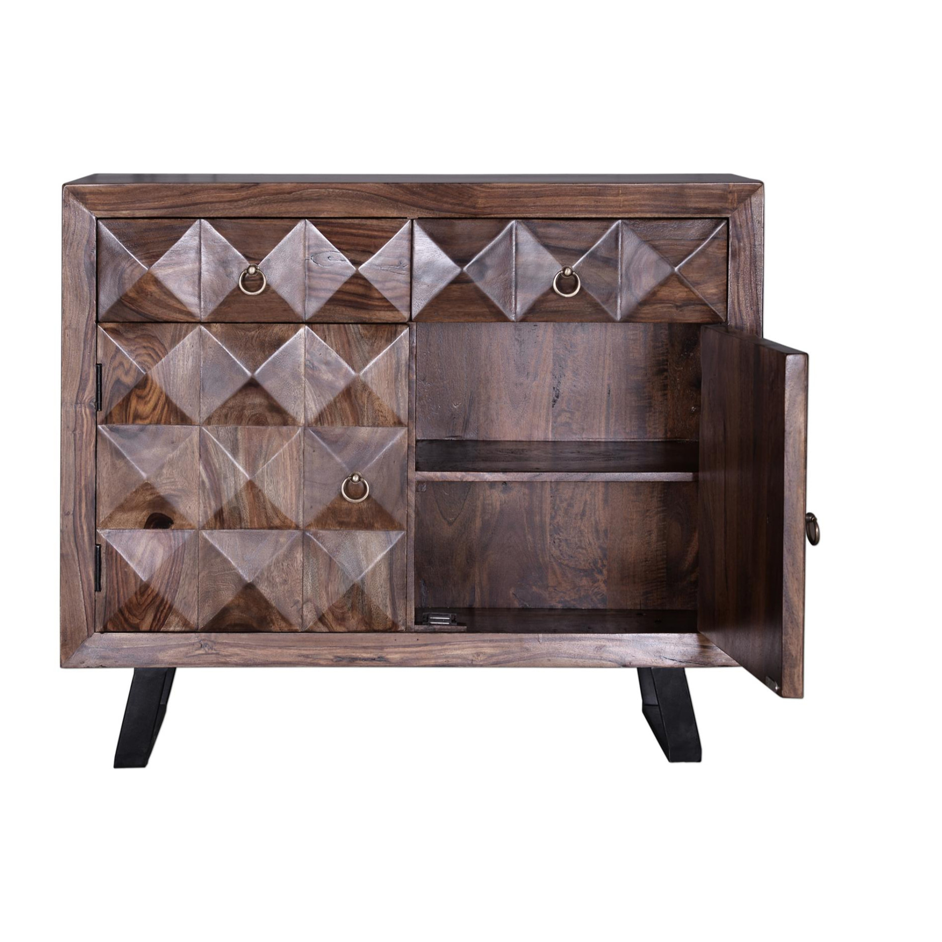 Cómoda de Madera de Palisandro 100 Cm Estilo Contemporáneo Industrial