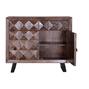 Cómoda de Madera de Palisandro 100 Cm Estilo Contemporáneo Industrial