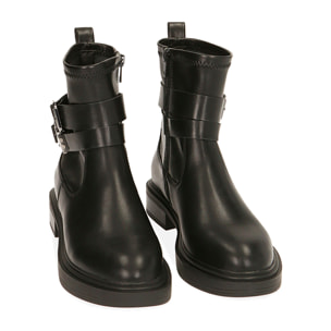 Ankle boots neri con cinghie