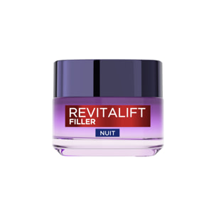 L’Oréal Paris, Revitalift Filler, crème de nuit anti-rides, hydratation longue durée, triple acide hyaluronique, atténue visible