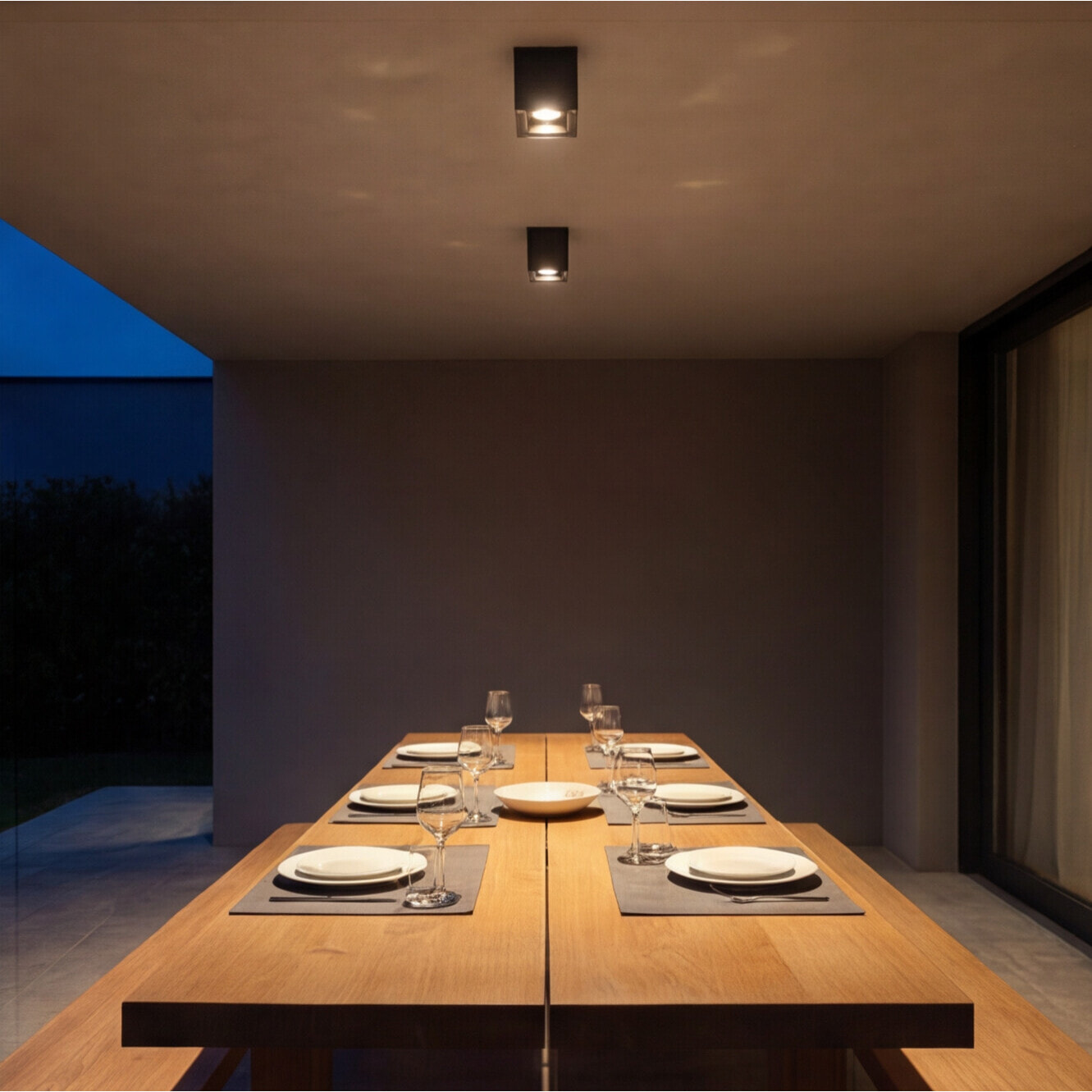 Ledsc4 LedsC4 - Plafón Exterior Afrodita 90mm, Aluminio y Cristal, Acabado Gris Transparente, Iluminación Personalizable, Resistente y Elegante para Espacios al Aire Libre