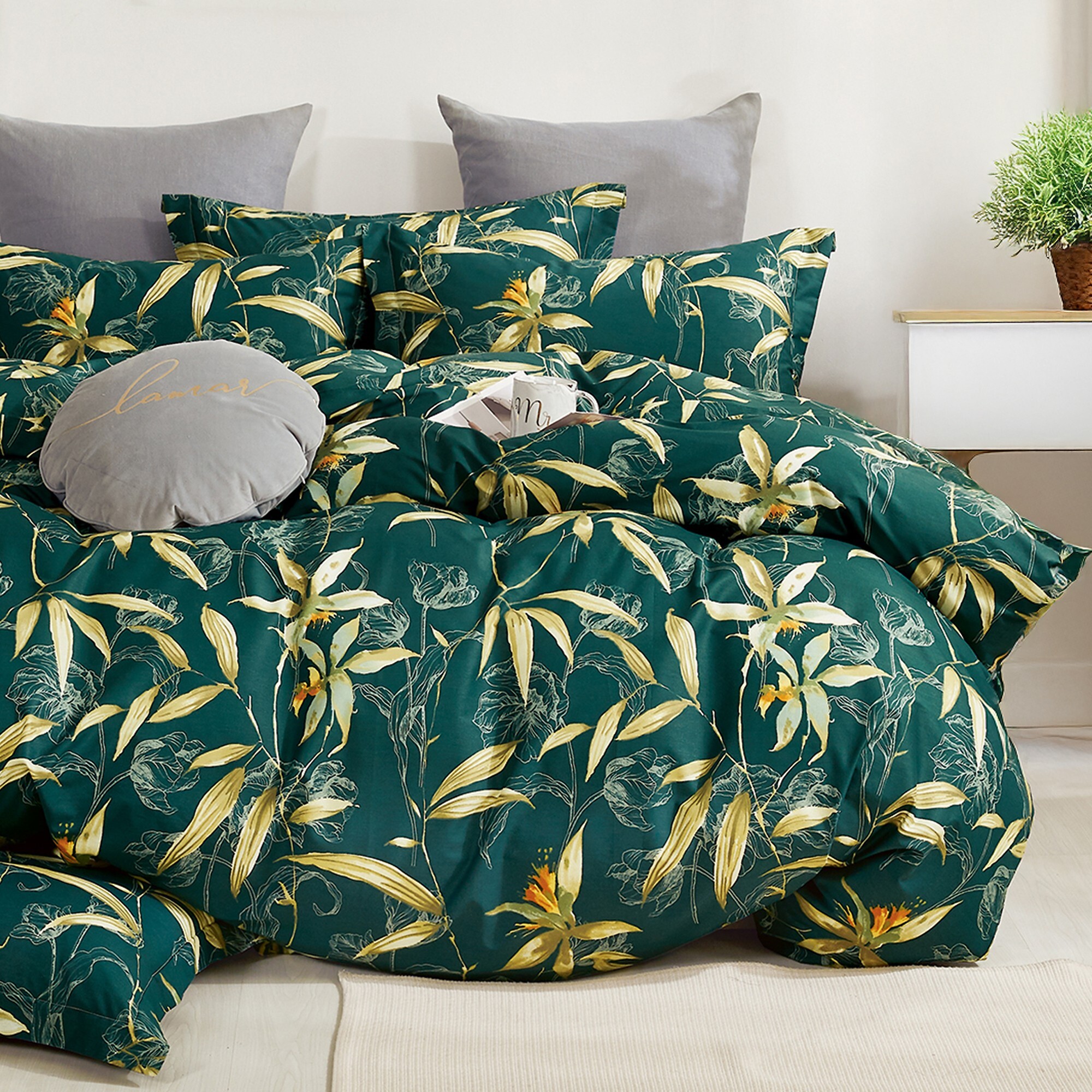 Parure housse de couette 100% percale de coton - Bambusia