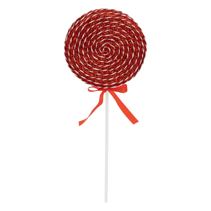 Sujet sucette polystyrène D.19cmxH.50cm rouge