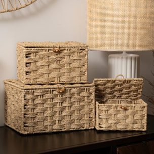 Lot de 3 boîtes Elio Naturel L18/22/25cm