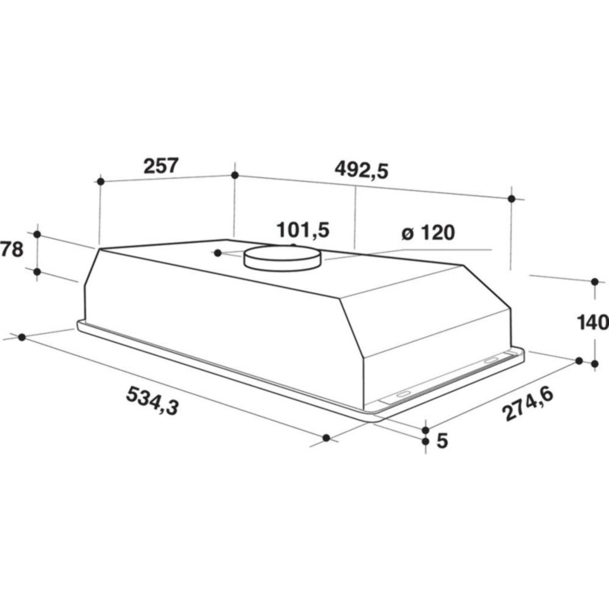 Hotte encastrable WHIRLPOOL WCT64FLSX