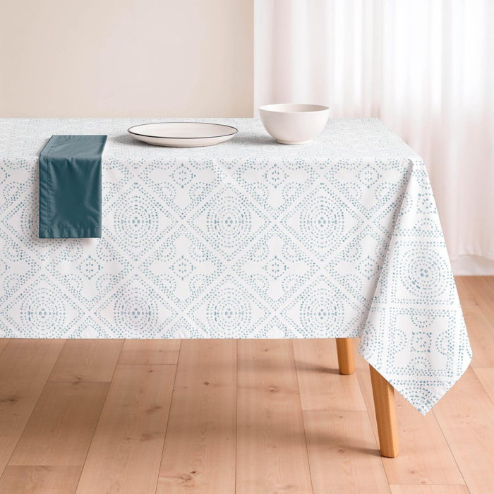 Nappe anti-taches BROKLIN BLEU - en 100 % coton