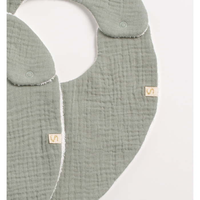 Lot de 2 bavoirs en gaze de coton