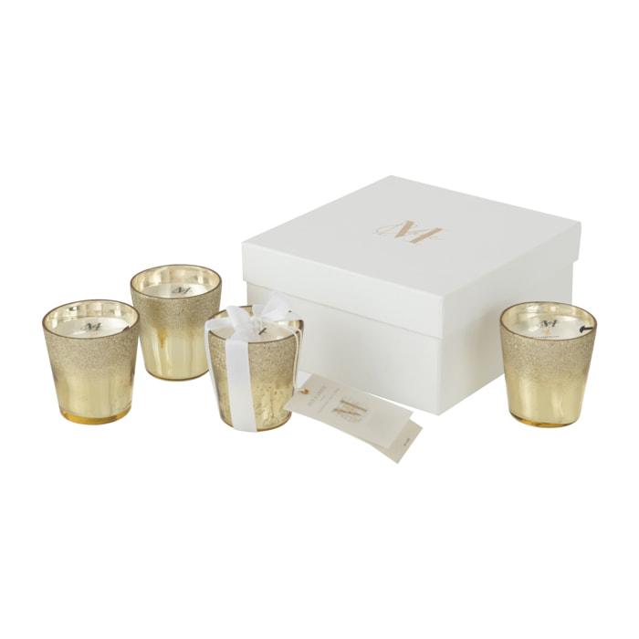 J-Line geurkaars M-Chic - verre - or - 21H - boîte de 4