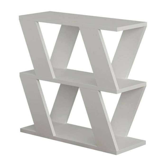 Tavolino da salotto Beniamina, Tavolo basso da caffè, Portariviste per divano, Ripiano da soggiorno, 60x22h57 cm, Bianco
