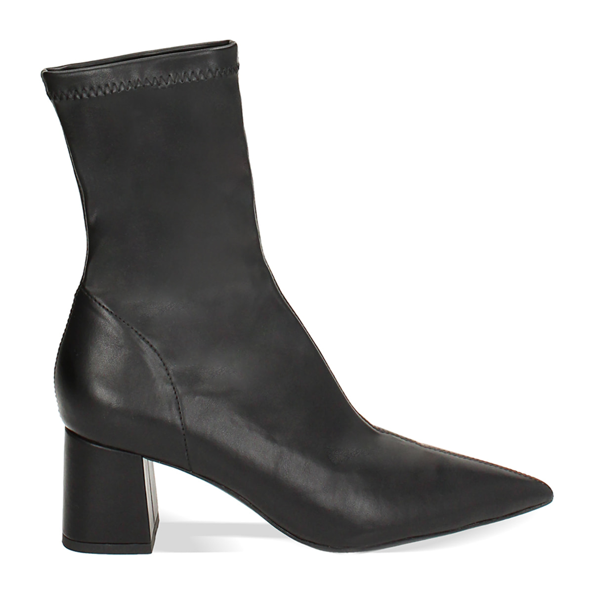 Tronchetto nero elastico, tacco 6 cm