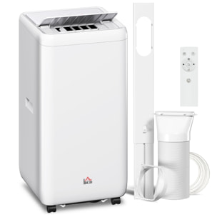 Aire Acondicionado Portátil 12000 BTU, Climatizador Portátil 5 en 1 Enfriamiento, Deshumidificador, Ventilador, Temporizador 24H, Control Remoto, para 35 m², Blanco