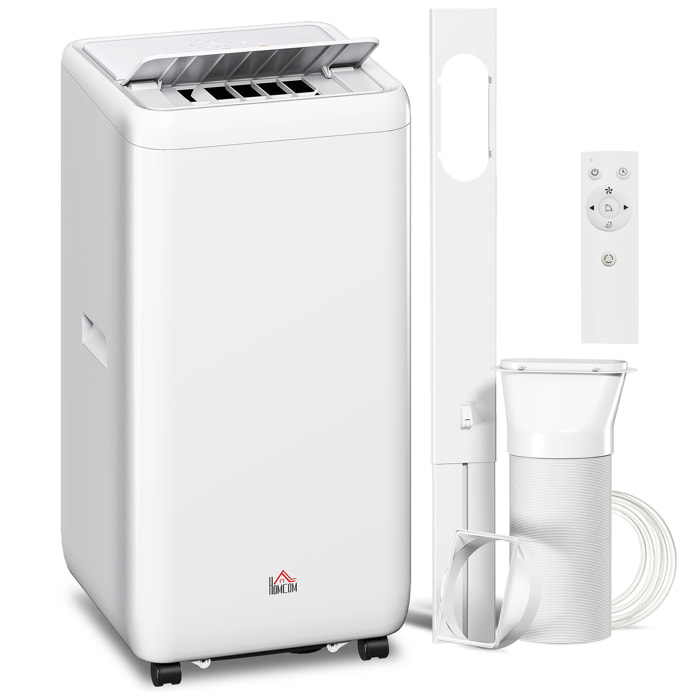 Aire Acondicionado Portátil 12000 BTU, Climatizador Portátil 5 en 1 Enfriamiento, Deshumidificador, Ventilador, Temporizador 24H, Control Remoto, para 35 m², Blanco