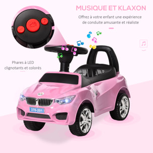 Porteur enfant voiture 18-36 mois assise coffre effets lumineux sonores rose