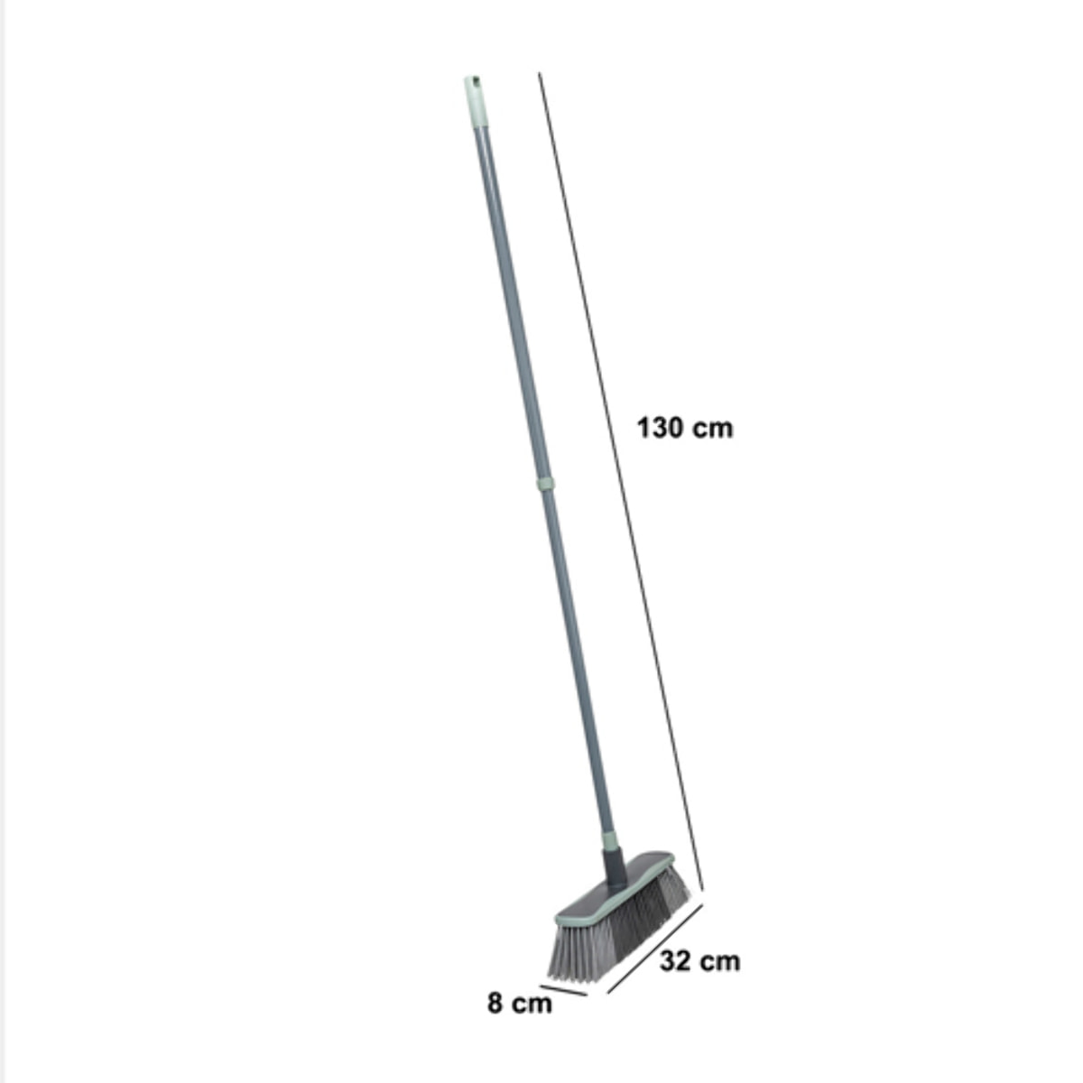 Balai antichoc télescopique en caoutchouc gris H130cm