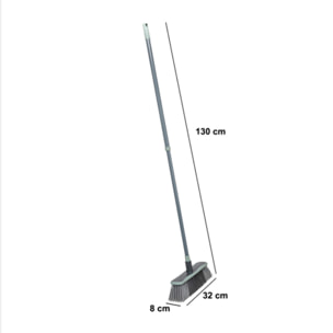 Balai antichoc télescopique en caoutchouc gris H130cm