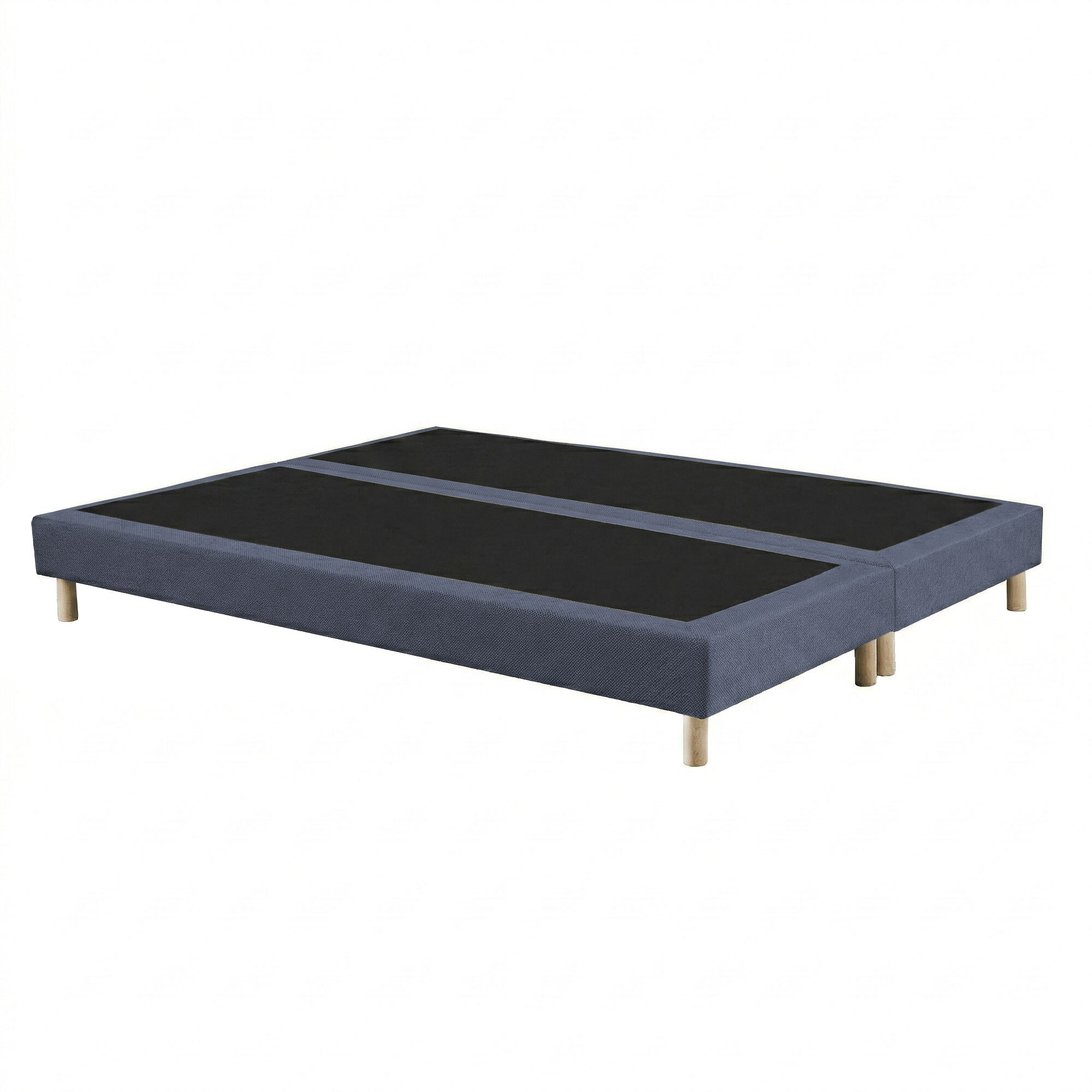 Ensemble matelas mousse haute résilience CALLISTO, H29 cm, accueil mémoire de forme, sommier bleu