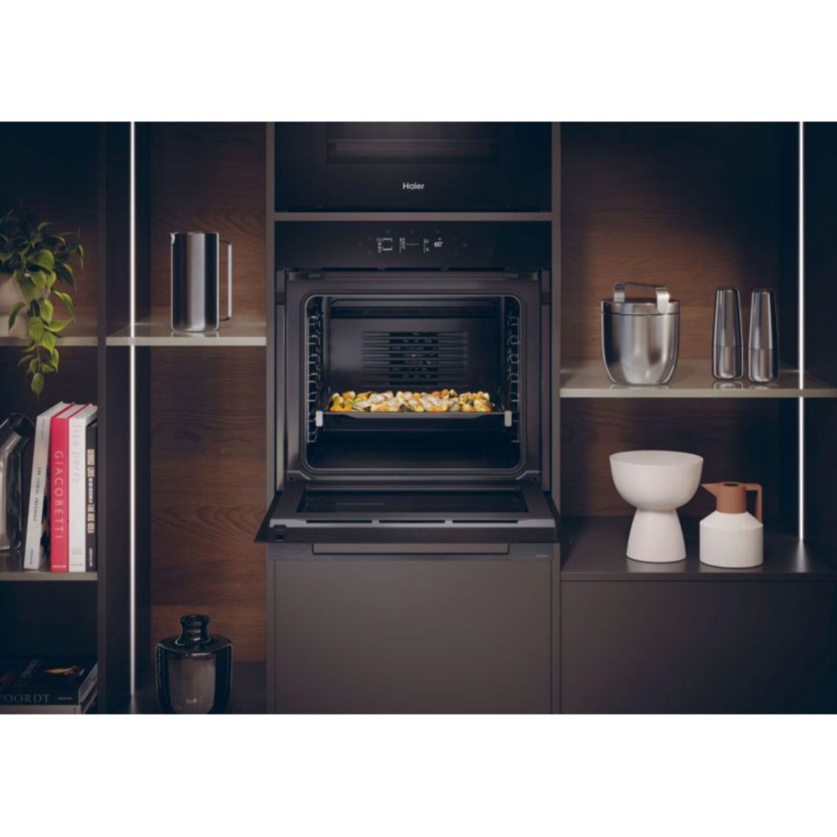 Four encastrable HAIER H6 ID46G5YTB - Pyrolyse - Hydrolyse - Chaleur pulsée - Porte froide - Rails télescopiques