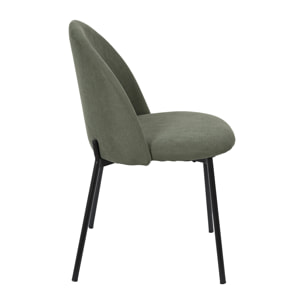 Lot de 4 Chaises - HOME DECO FACTORY - Jules - Côtelé - Vert