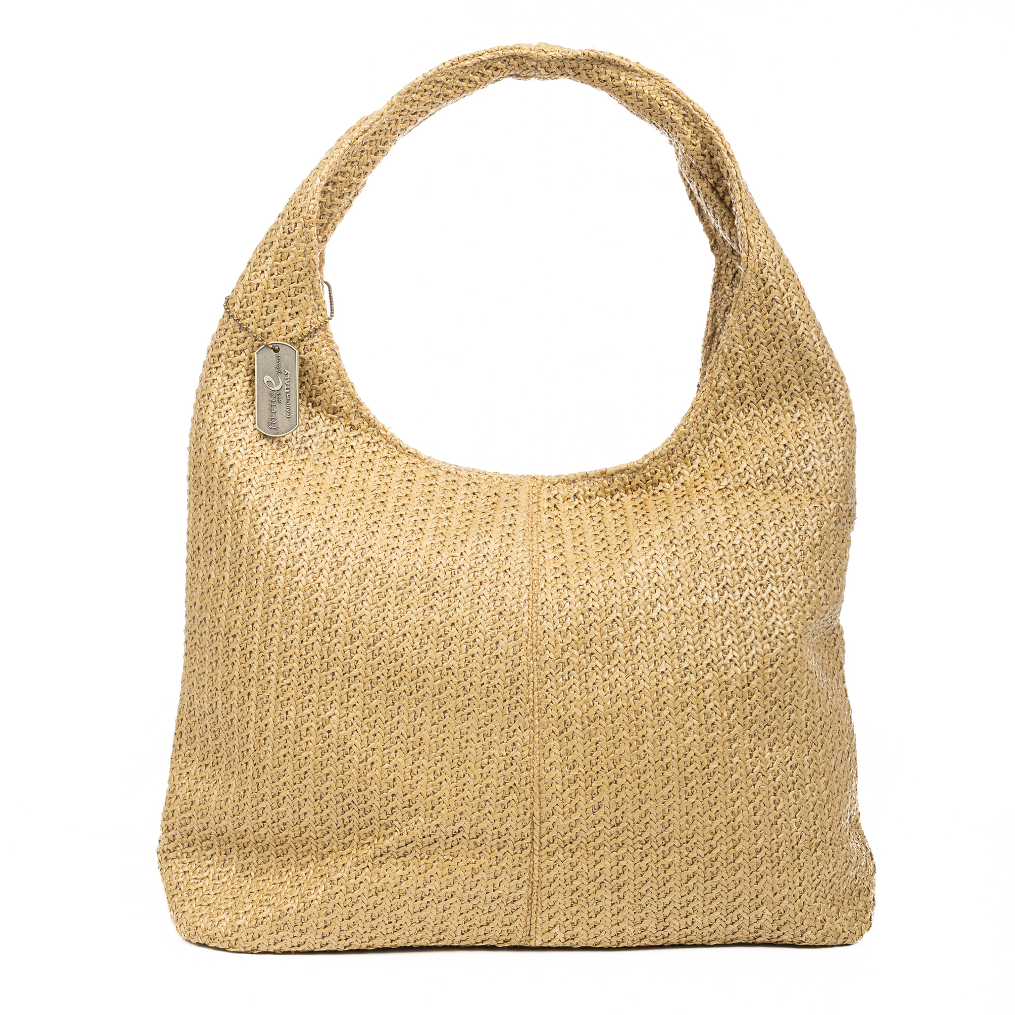 Berbenno Borsa a spalla Donna. Realizzata in rafia sintetica con design intrecciato.