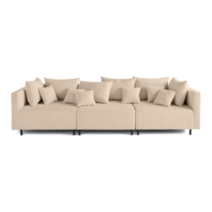 Edinburg - canapé modulable 3 places - velours côtelé - Beige