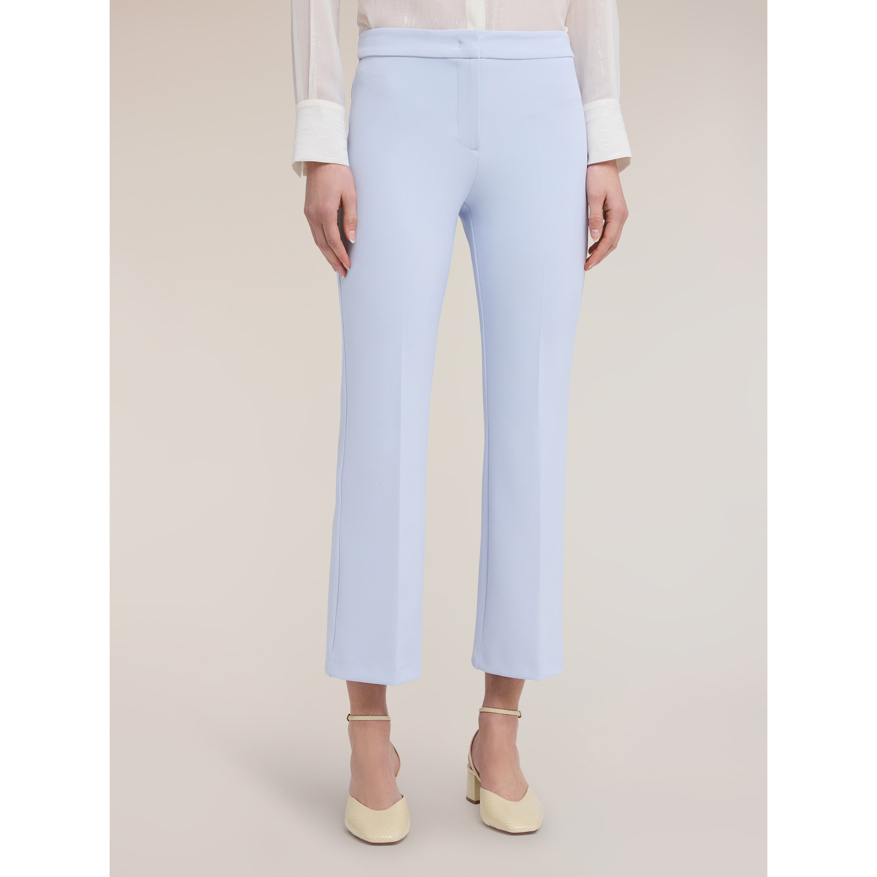 Motivi - Pantaloni regular in cady crêpe - Azzurro